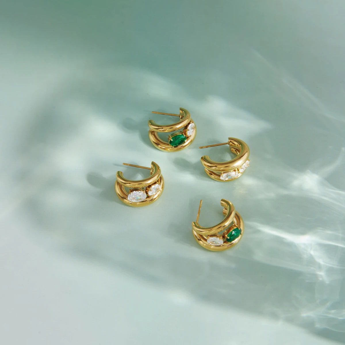 Kika Delicate Double-Layer Hollow C-Ring Earrings