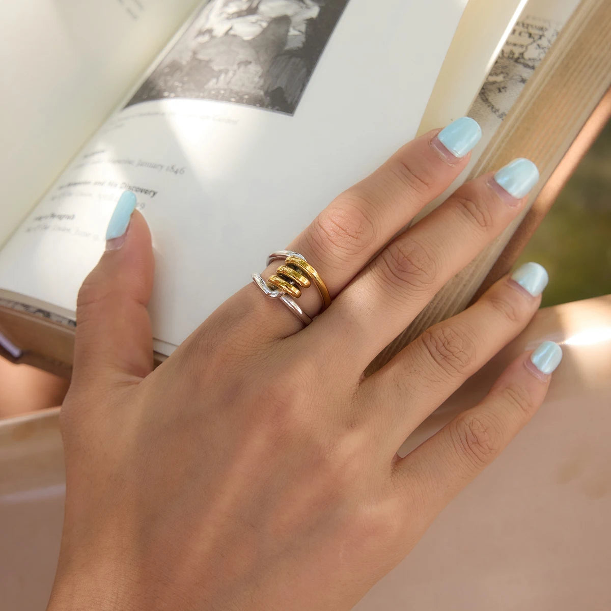 KIKA Mixed Color Multilayer Twisted Rings  PVD Plated Stainless Steel 316L