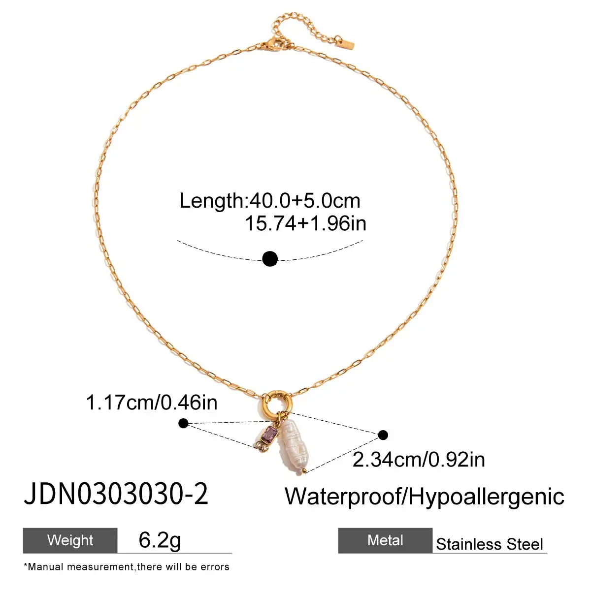 Kika Fashion Minimalist Freshwater Pearl Pendant Necklace