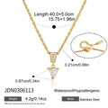 Kika Elegant Zircon Pendant Necklace Minimalist 18K Gold PVD Plated Stainless Steel 316L