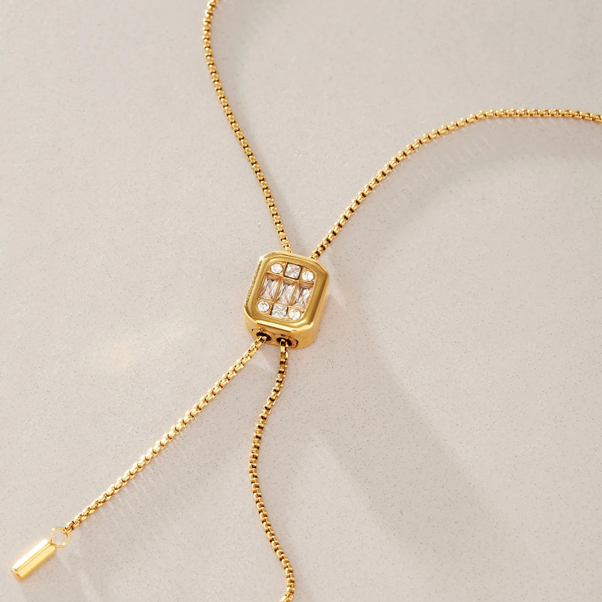 KIKA Delicate 80cm Adjustable Long Chain Necklace  18K Gold PVD Plated Stainless Steel 316L