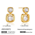 KIKA Delicate Square Zircon Earrings  18K Gold PVD Plated Stainless Steel 316L