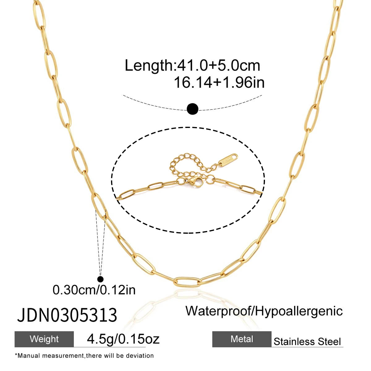 KIKA Minimalist Chain Necklace PVD Plated Stainless Steel 316L