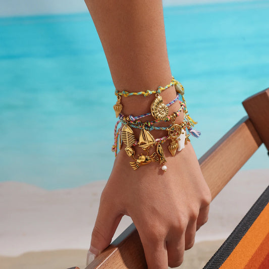 Kika Beach Ocean Resort Wind Sea Star Pendant Adjustable Rope Bracelet