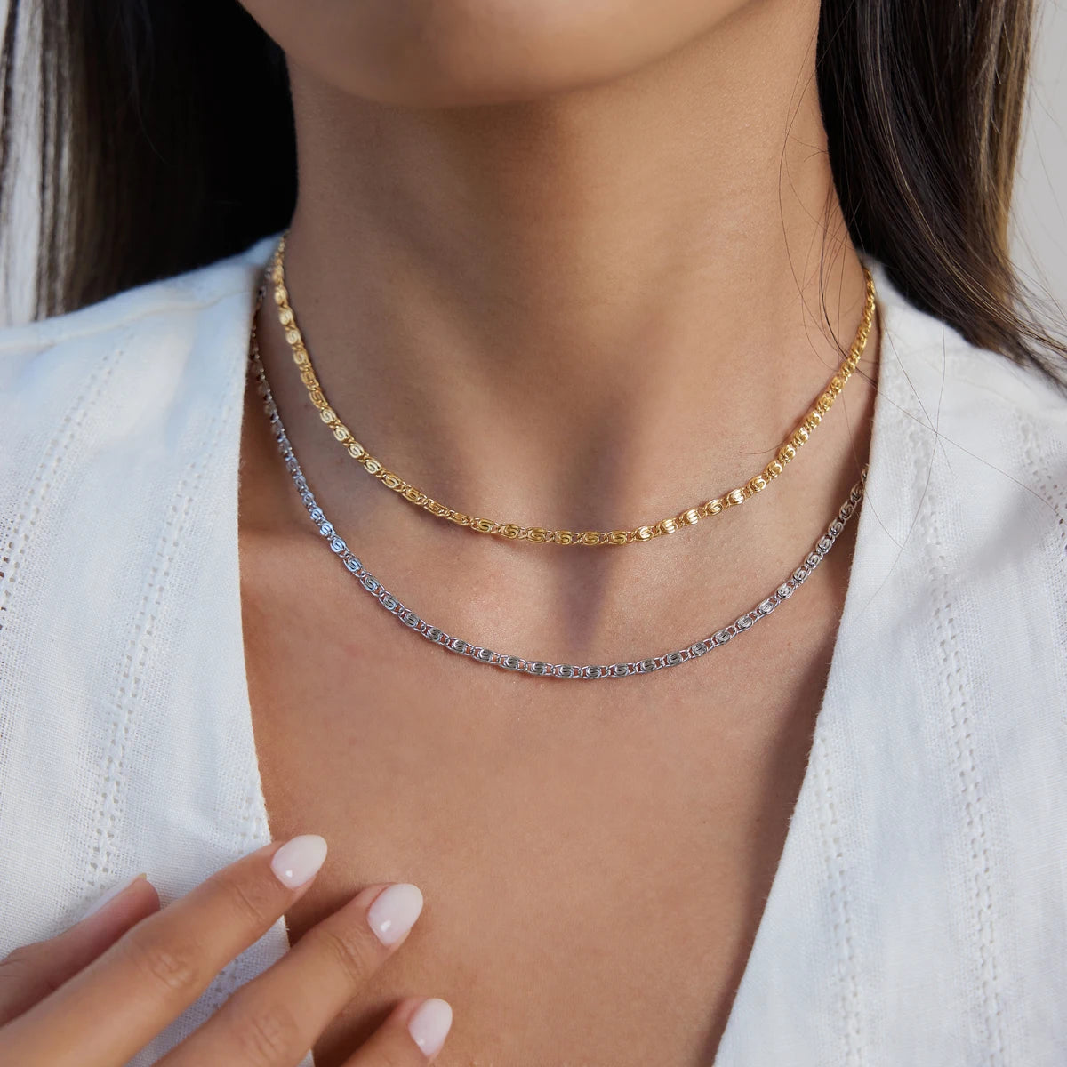 KIKA Classic Chain Necklace For Women Minimalist 18K Gold PVD Plated Stainless Steel Necklace Waterproof Fashion Jewelry Gift