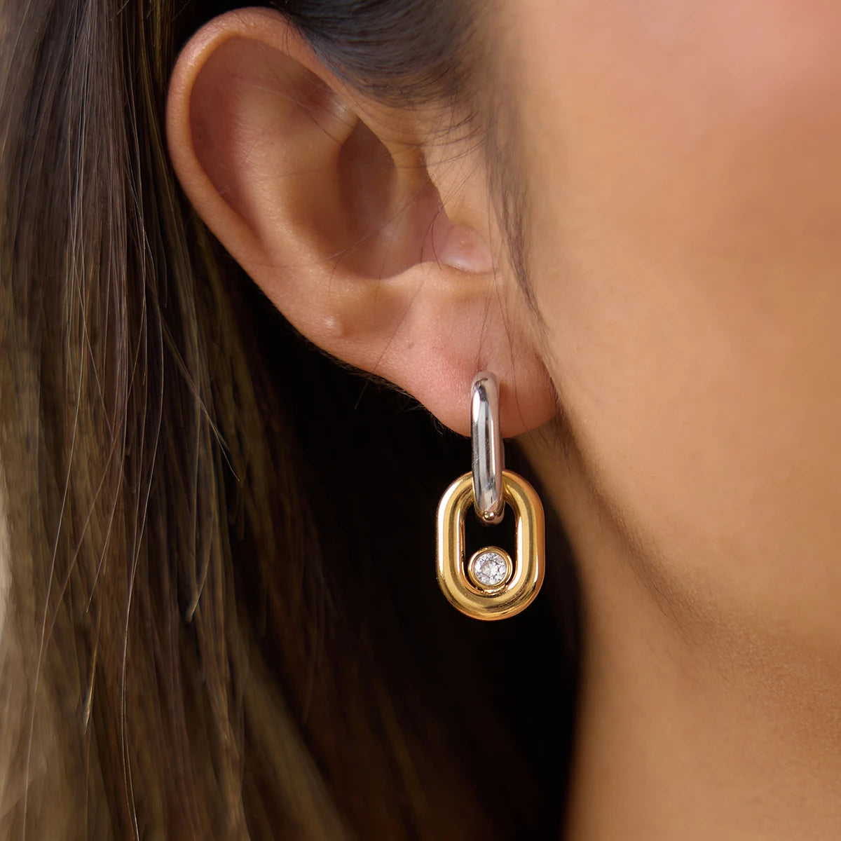 KIKA Delicate Zircon Mixed Color Earrings PVD Plated Stainless Steel 316Lt