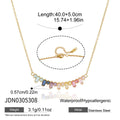 KIKA Multicolor Glass Stone Smile Shape Pendant Necklace 18K Gold PVD Plated Stainless Steel 316L