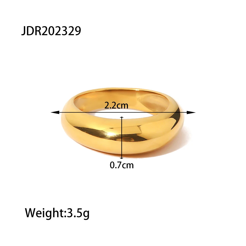 KIKA Unique Designer PVD Plated Mesh Hollow Spherical Exaggerated Rings Waterproof Stainless Steel 316L