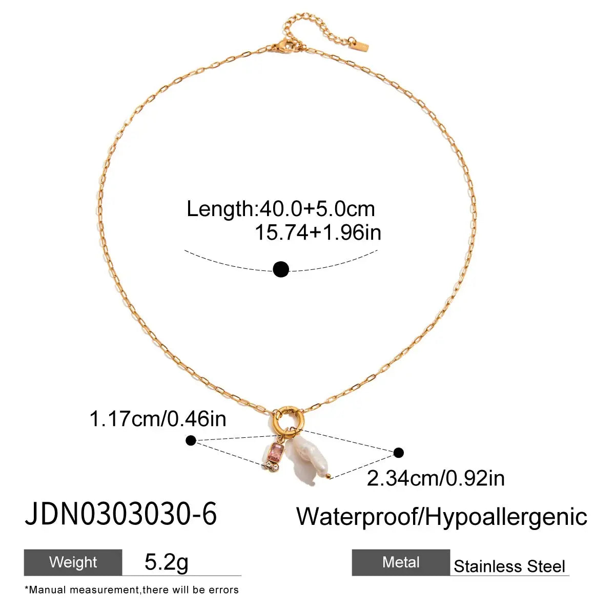 Kika Fashion Minimalist Freshwater Pearl Pendant Necklace