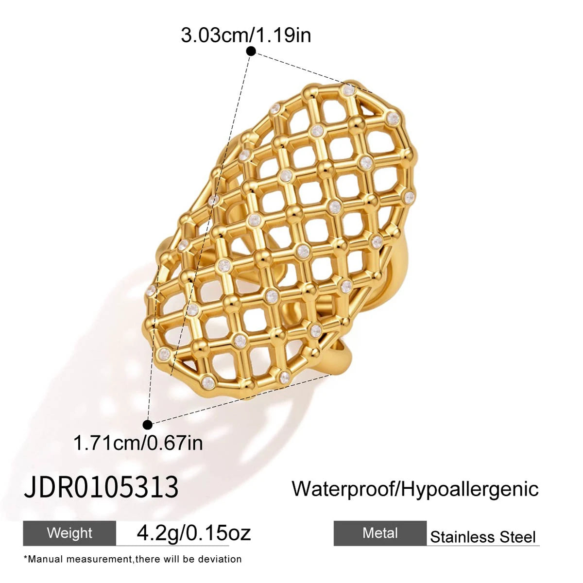 KIKA Classic Multilayer Hollow Open Rings  PVD Plated Stainless Stee316L