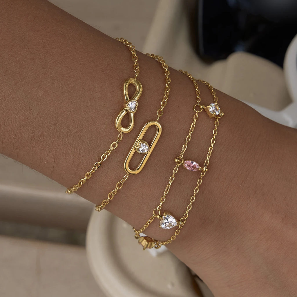 Kika Delicate Double Layered Zircon Bracelet