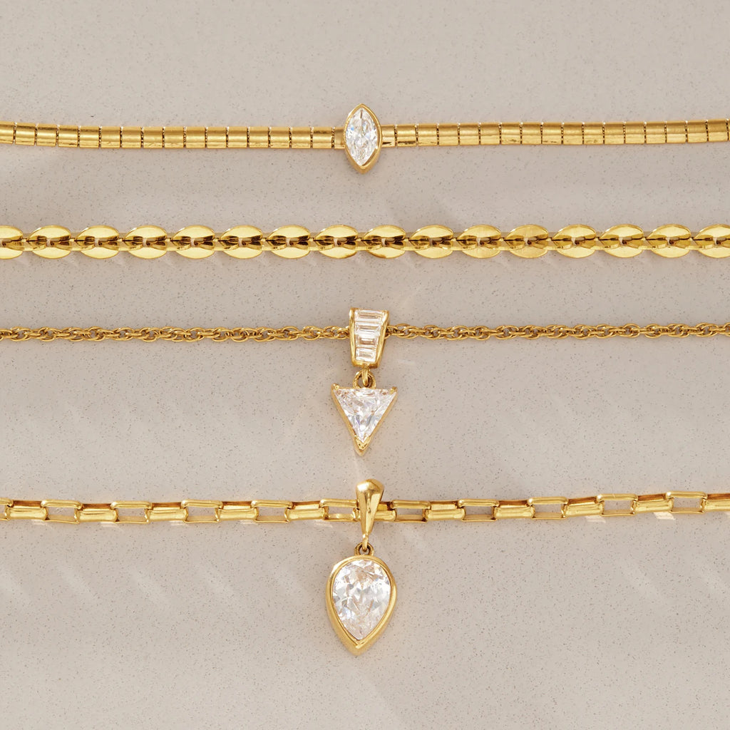 Kika Geometric Zircon Pendant Necklace 18K Gold PVD Plated Stainless Steel 316L