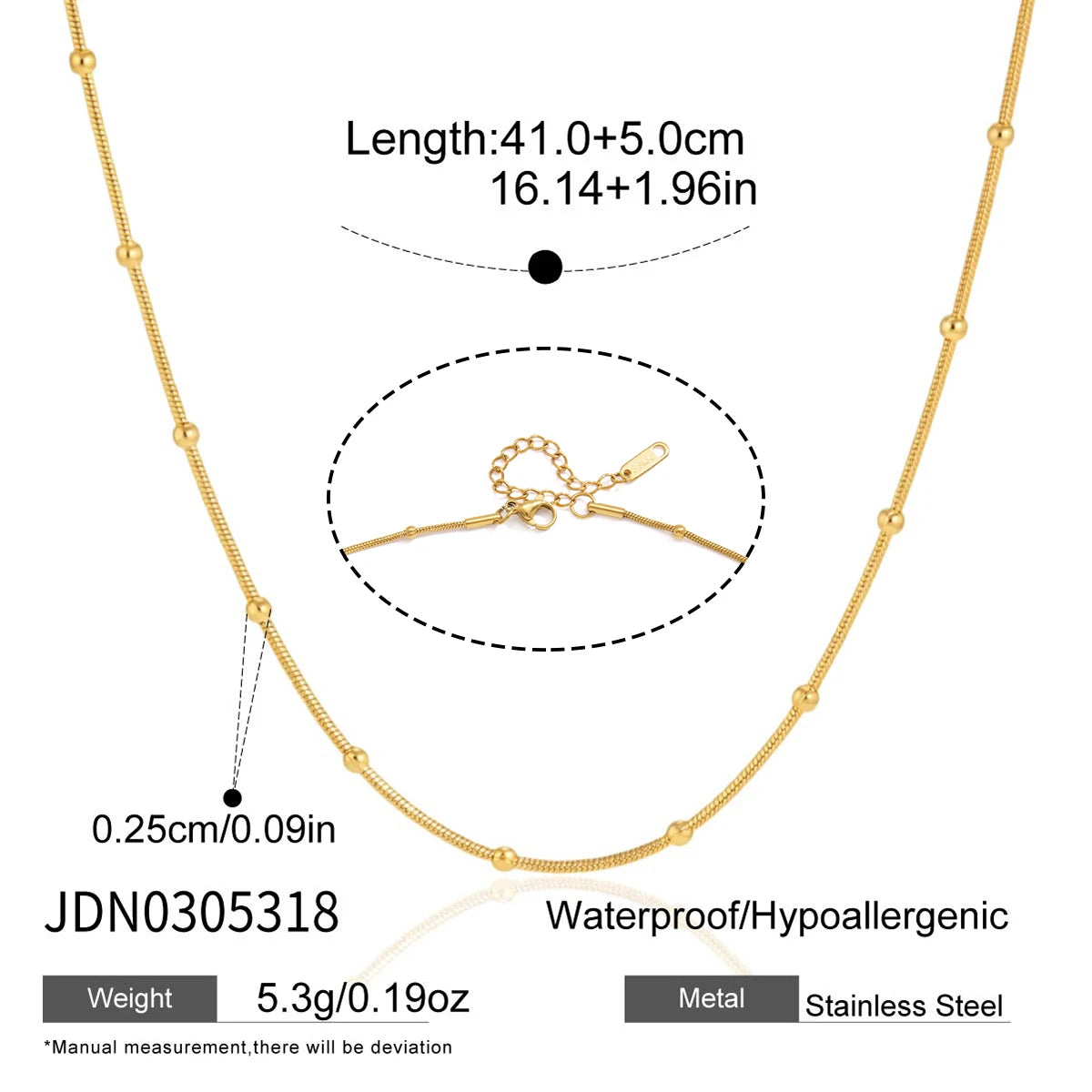 KIKA Minimalist Chain Necklace PVD Plated Stainless Steel 316L