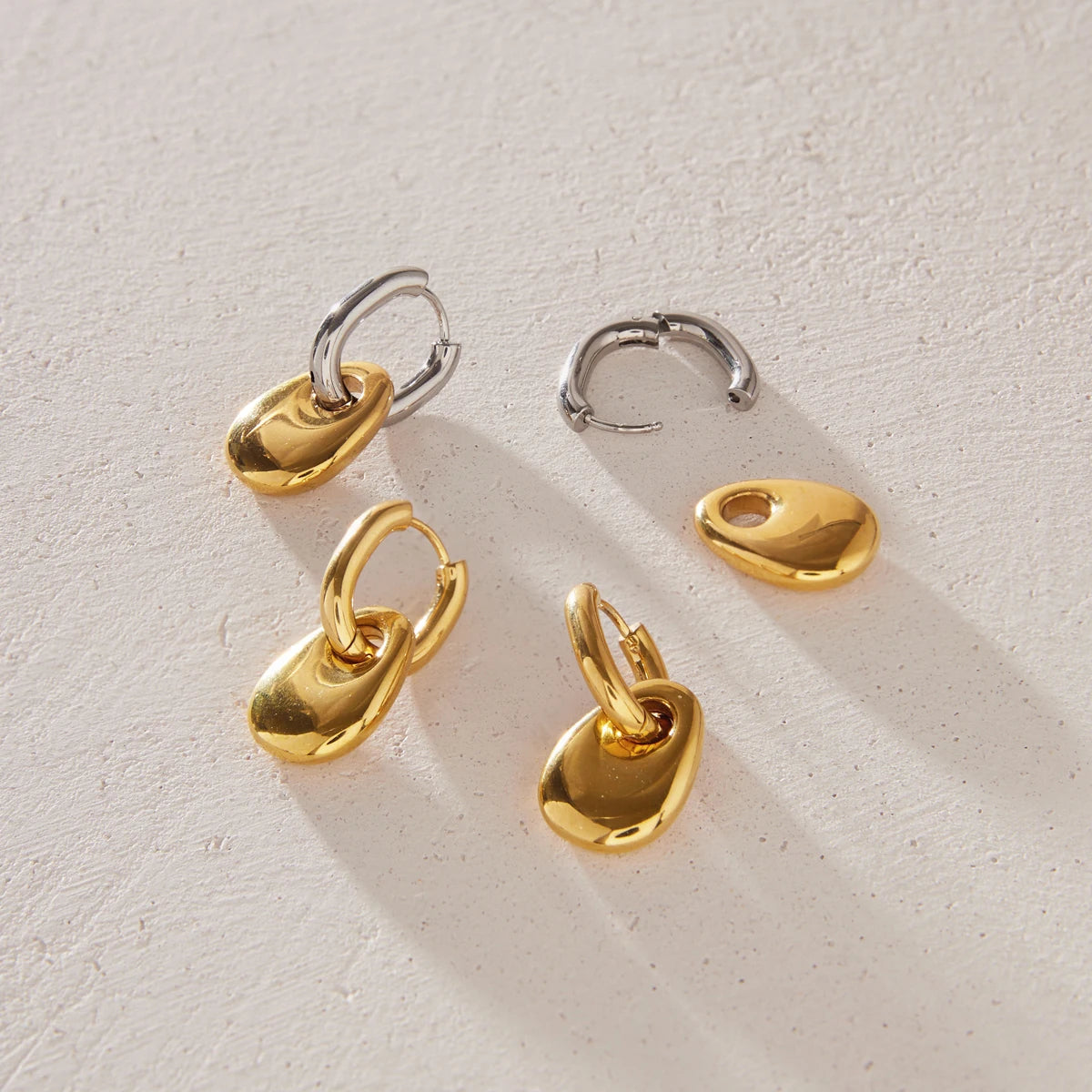 KIKA Minimalist Geometric Drop Earrings PVD Plated Stainless Steel 316L