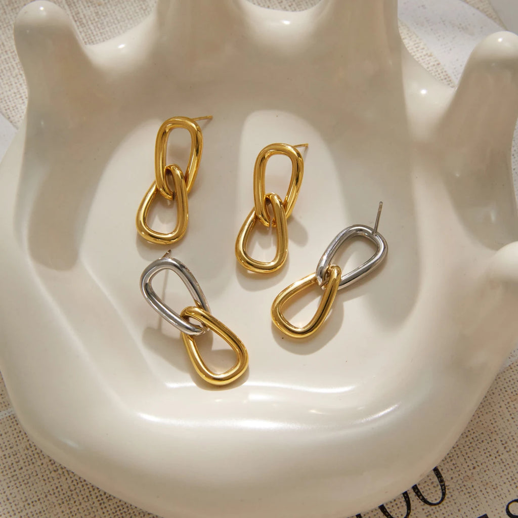 KIKA Classic Geometric Drop Earrings PVD Plated Stainless Steel 316L