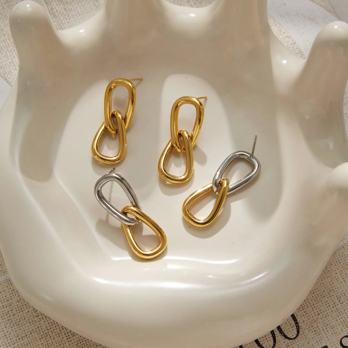 KIKA Classic Geometric Drop Earrings PVD Plated Stainless Steel 316L