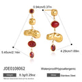 KIKA Geometric Natural Stone Zircon Drop Earrings For Women 18K Gold PVD Plated Stainless Steel Earrings Fashion Jewelry Gift