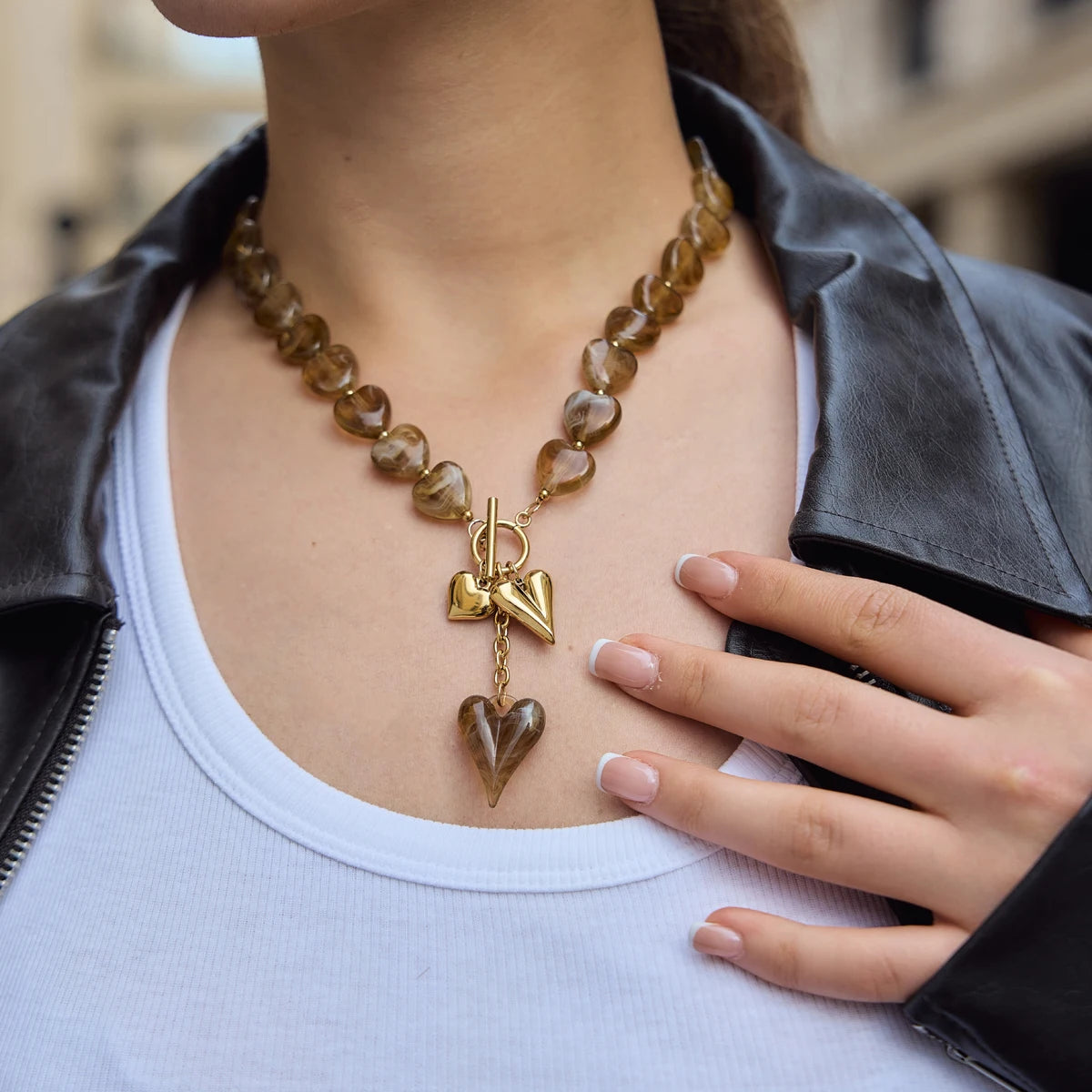 Kika Classic Acrylic Heart Necklace