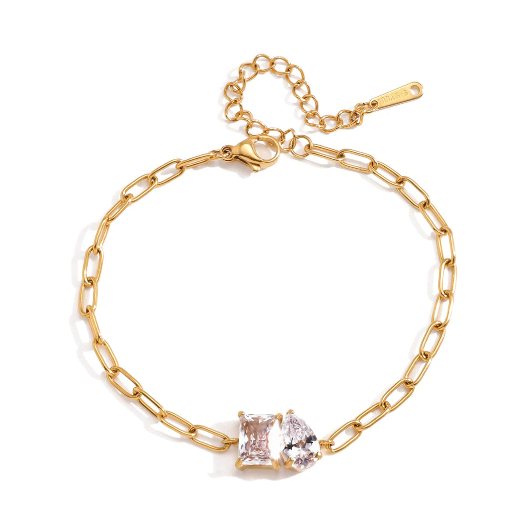 White Zircon Chain Bracelet
