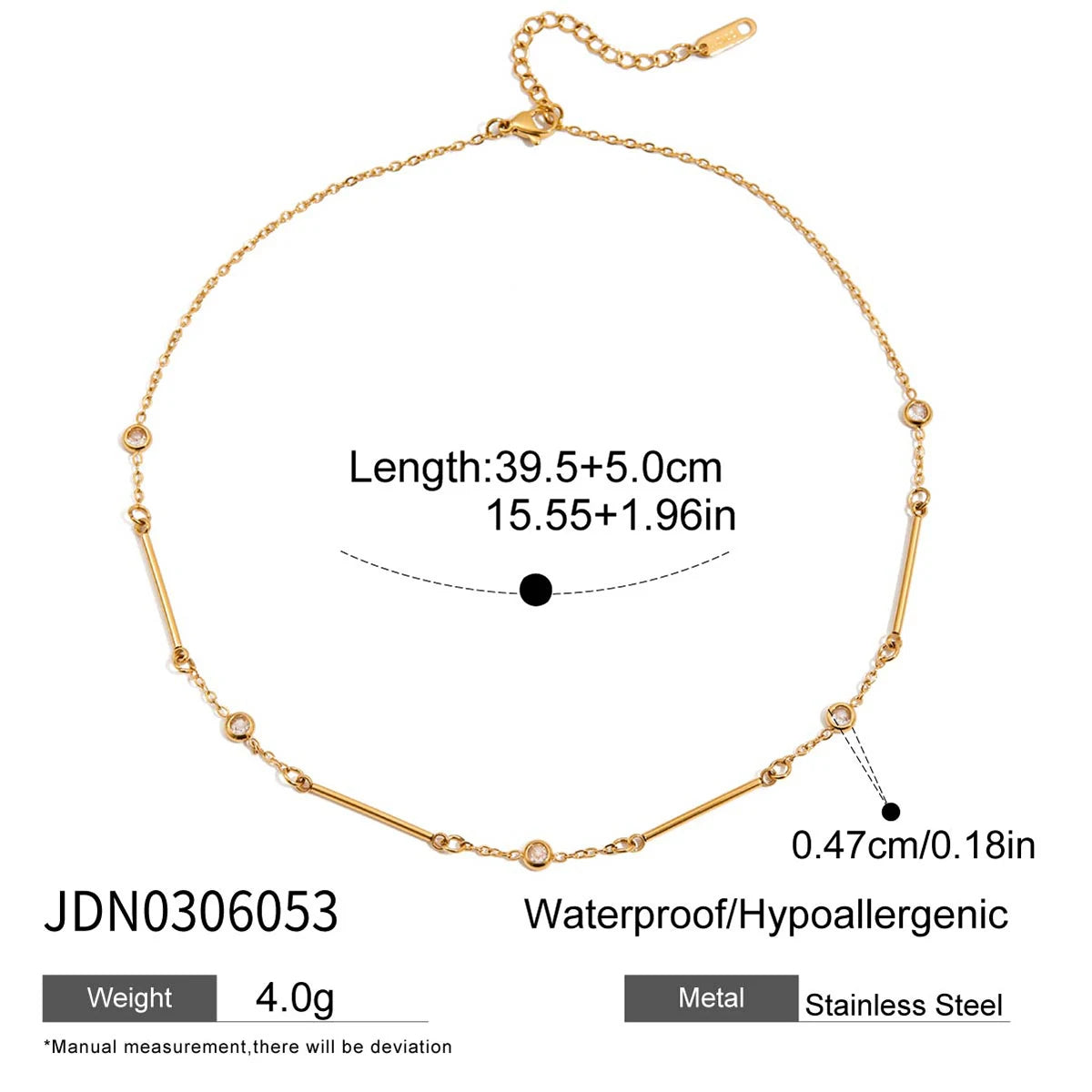 Kika Minimalist White Round Zircon Pendant Necklace