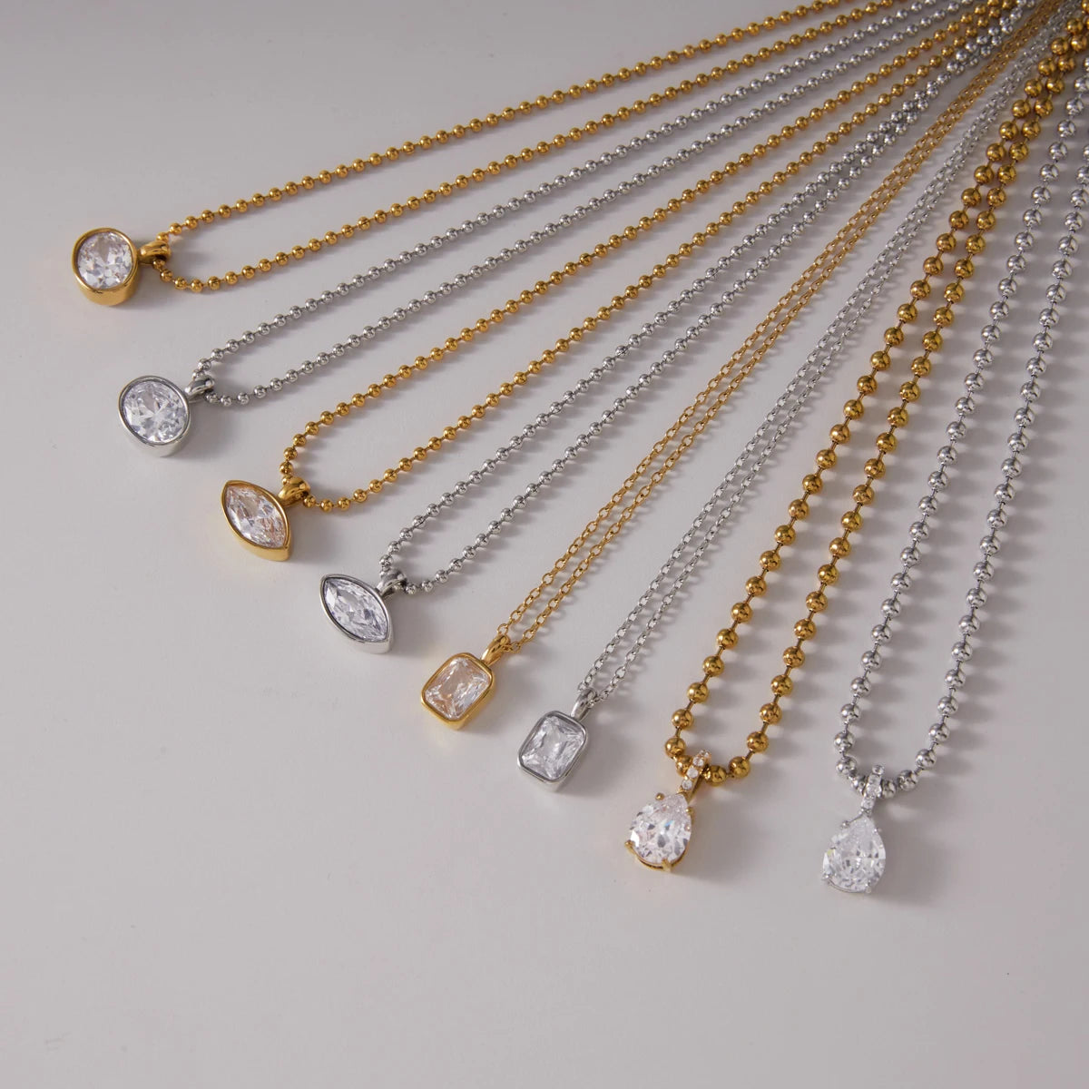 Kika Classic Geometric Zircon Pendant Necklace