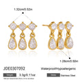 KIKA Delicate Round Water Drop Zircon Earrings For Women 18K Gold PVD Plated Stainless Steel Earrings Fashion Jewelry Gift