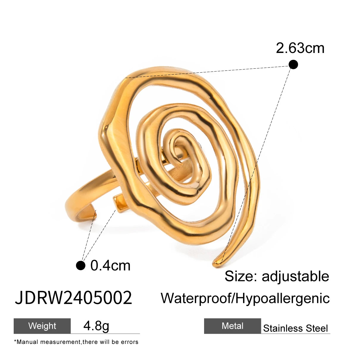 Kika Minimalist Geometric Line Asymmetric Ring Stackable