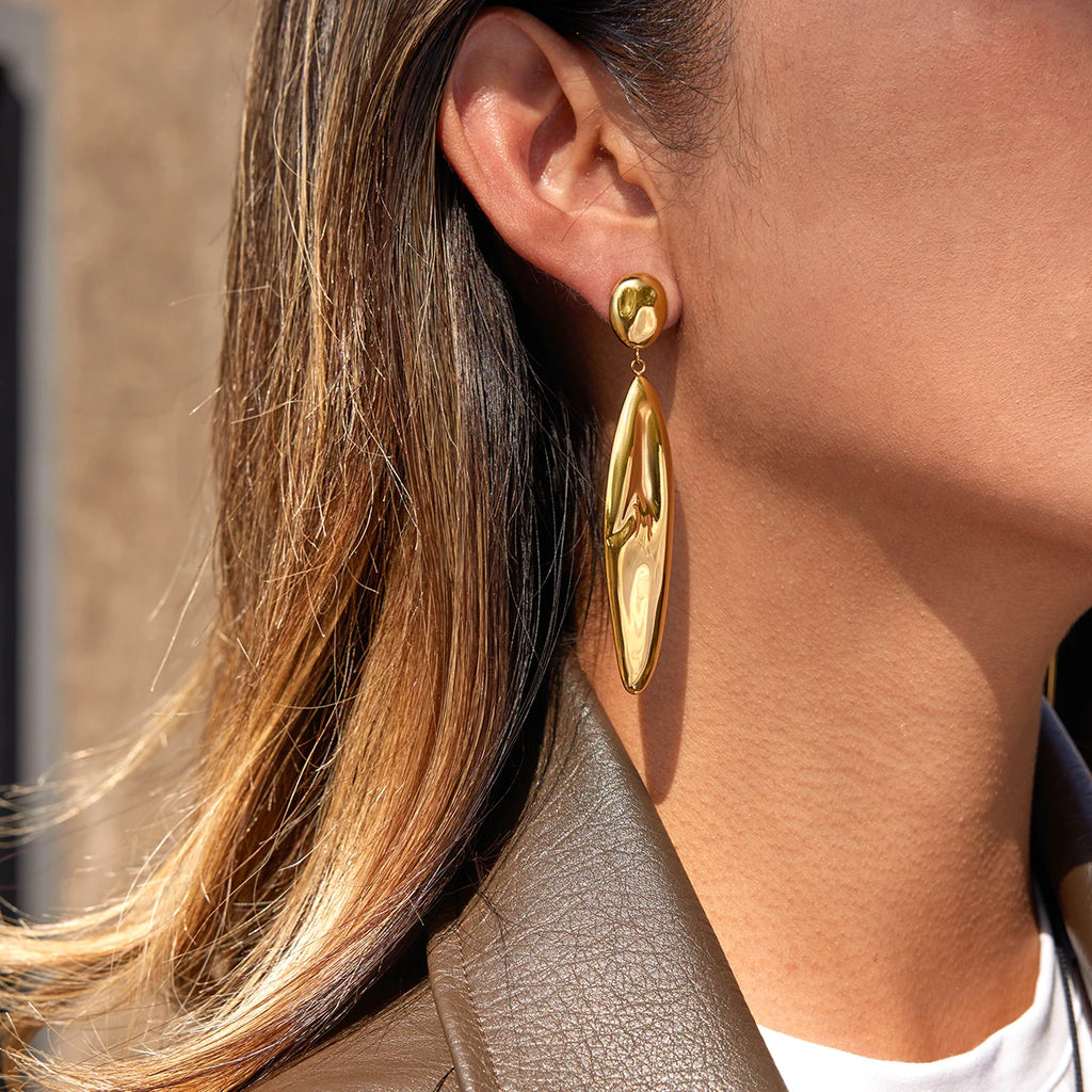 Hammer Shaped Droplet Irregular Geometric Earring