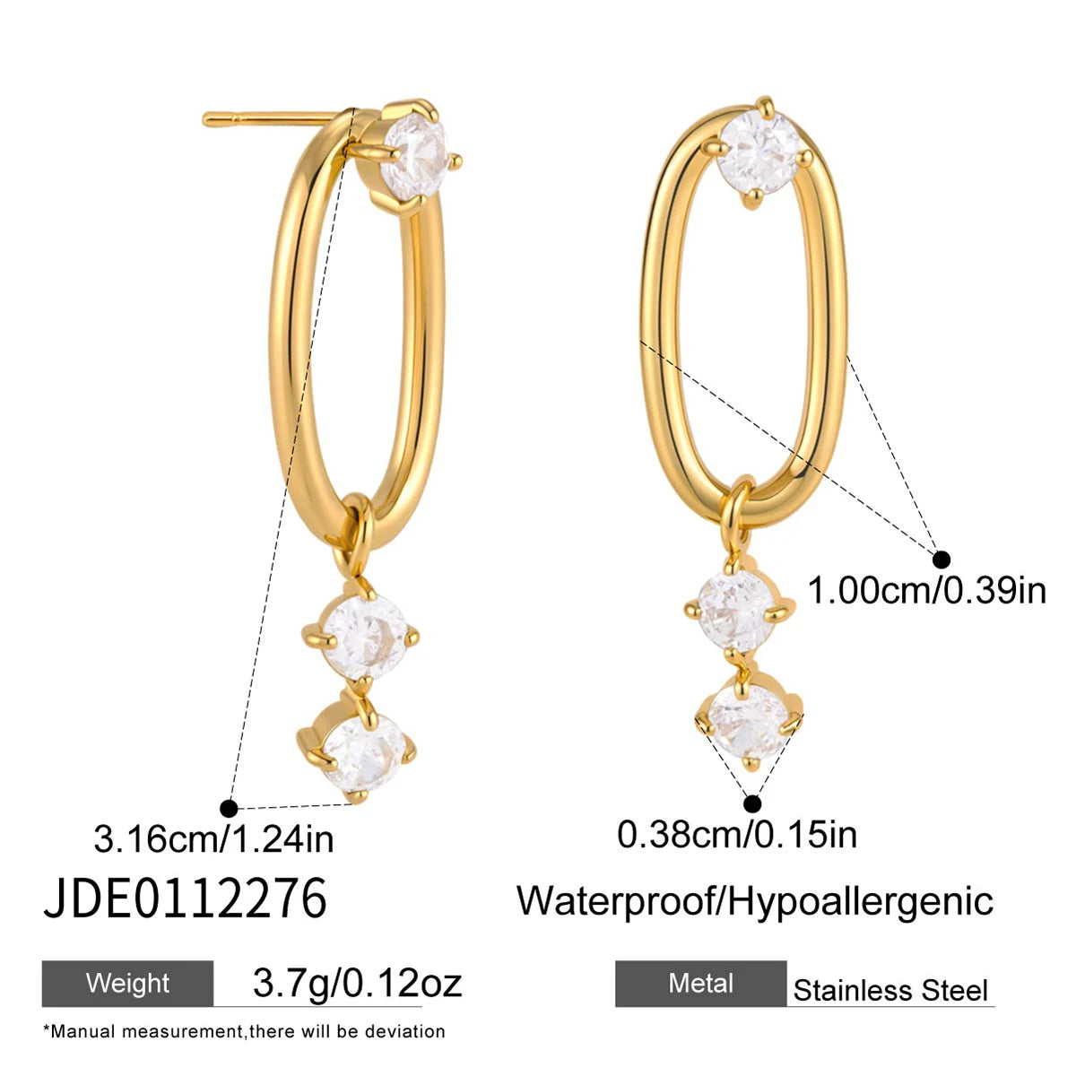 KIKA PVD Plated Stainless Steel Earrings Fashion Jewelry