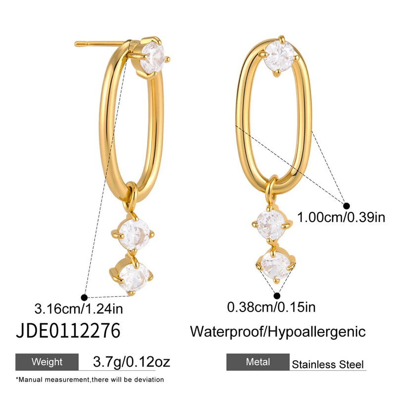 KIKA PVD Plated Stainless Steel Earrings Fashion Jewelry