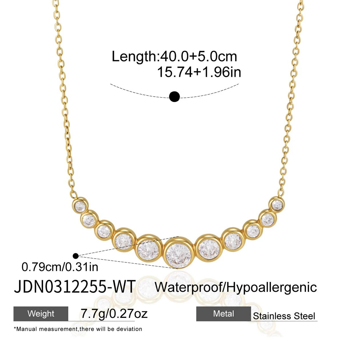 Kika Delicate Colored Circular Zircons Gradient Smiling Face Necklace