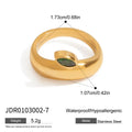 KIKA Fashion Independent Designer's 18K Gold Color Plated Stainless Steel Apple Hammer Pattern Stackable Ring Women's Jewelry