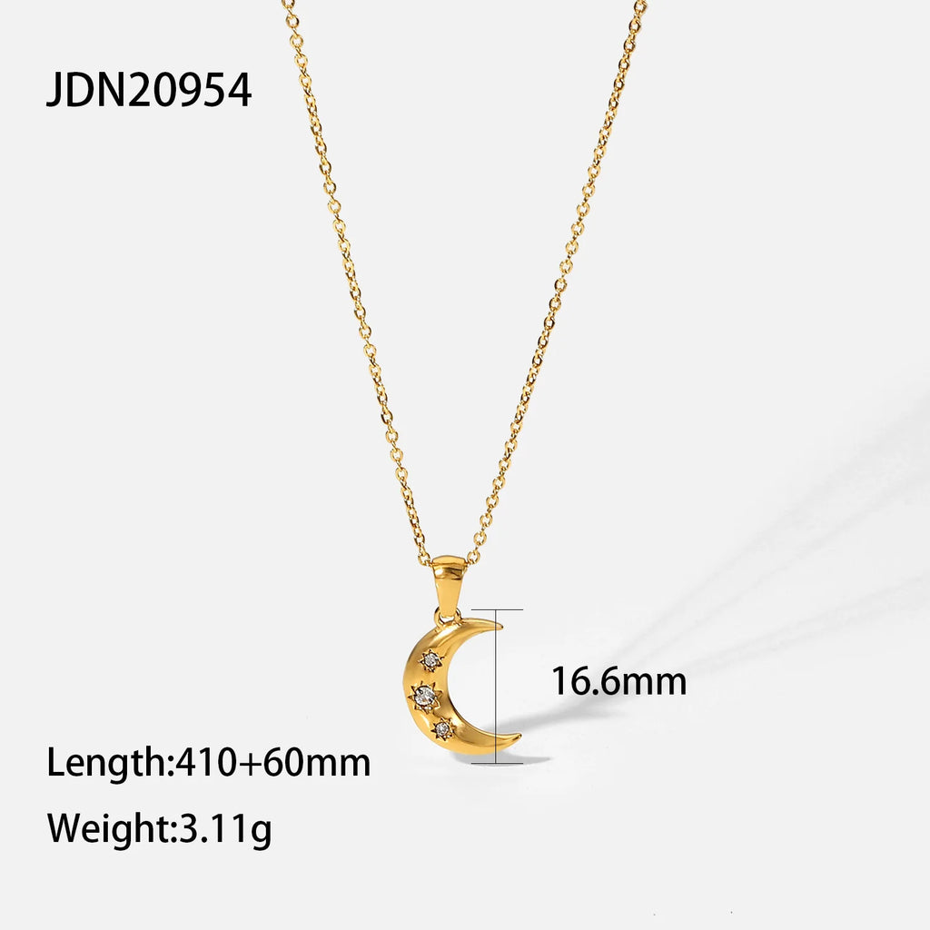 Moon Necklace 18K Gold Plated Color