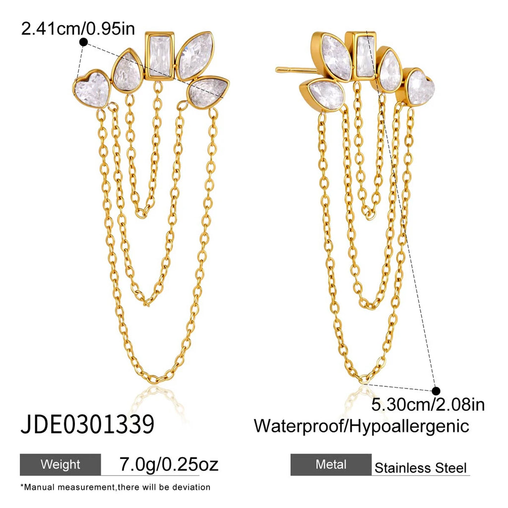 Kika Geometric Zircon Stud Earrings