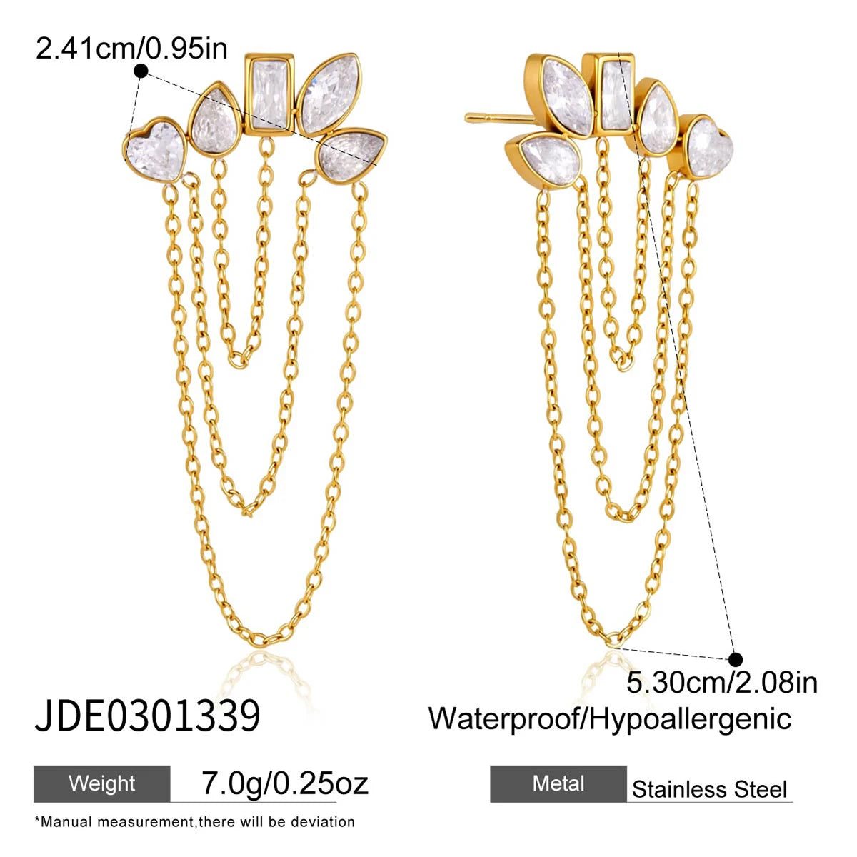 Kika Geometric Zircon Stud Earrings