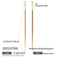 KIKA Geometric Zircon Drop Earrings  Minimalist 18K Gold Plated Stainless Steel 316L