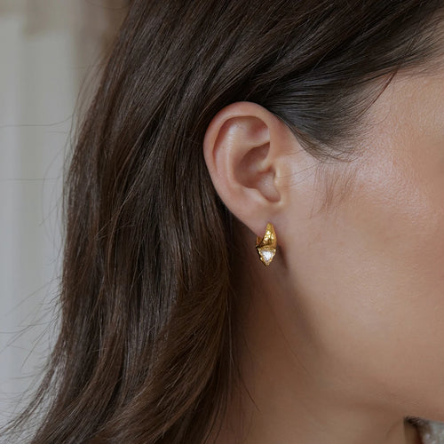 KIKA Classic Triangle Zircon Clip Earrings For Women Minimalist 18K Gold PVD lated Stainless Steel 316L Earrings Fashion Jewelry