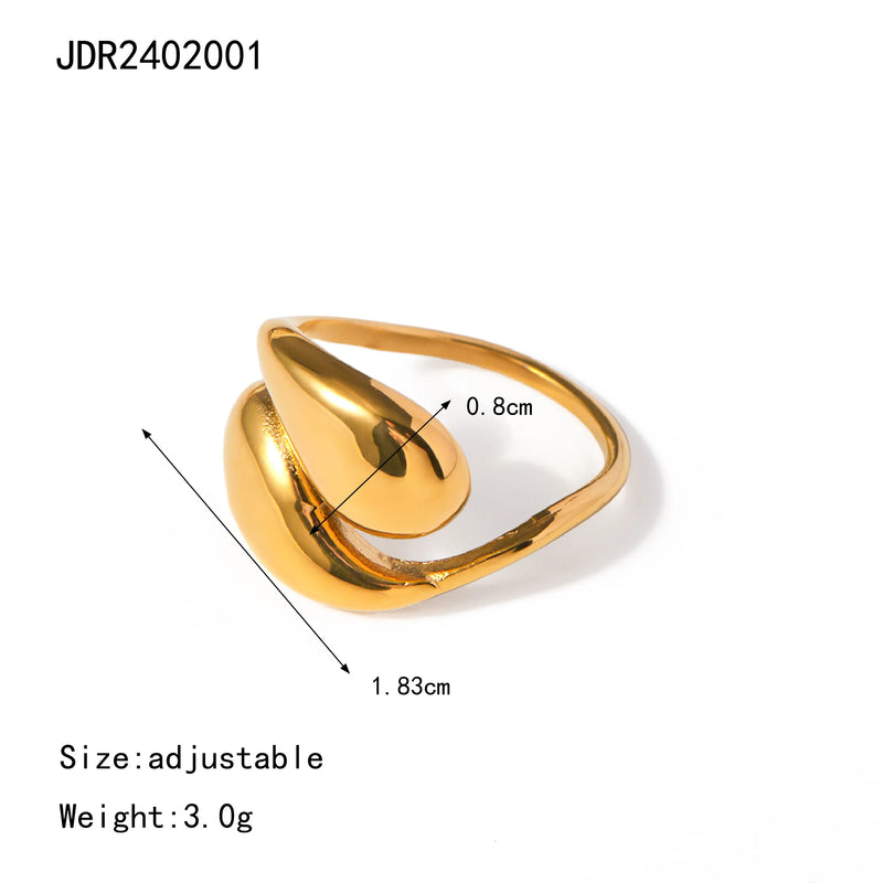 Kika Stainless Steel Metal Overlap Ring