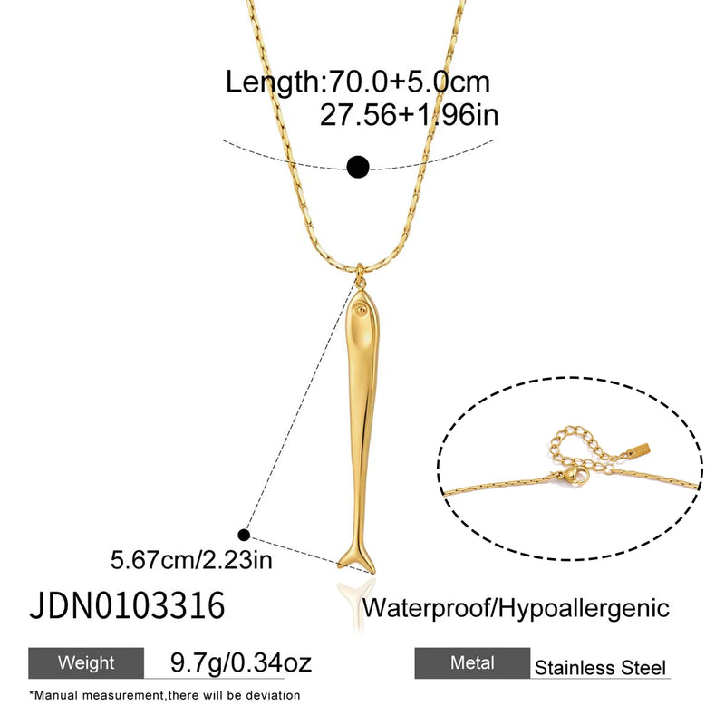Kika Classic Long Fish Pendant Necklace