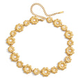Daisy Flower Necklace Bracelet Earrings With White Zircon Accents