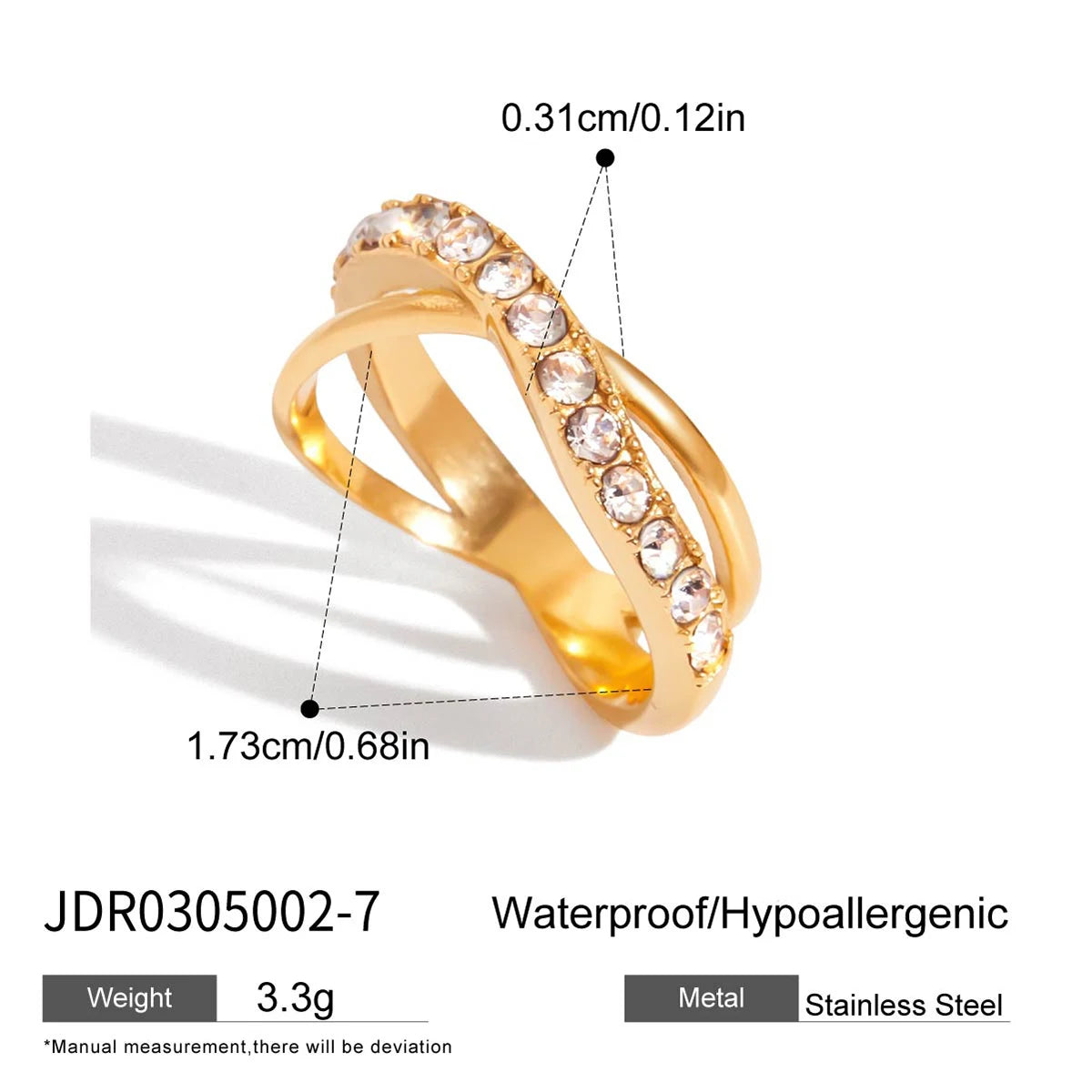 Kika Plain Ring Rhinestone Ring