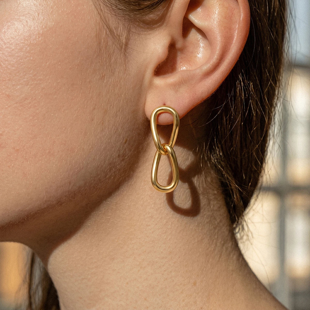 KIKA Classic Geometric Drop Earrings PVD Plated Stainless Steel 316L