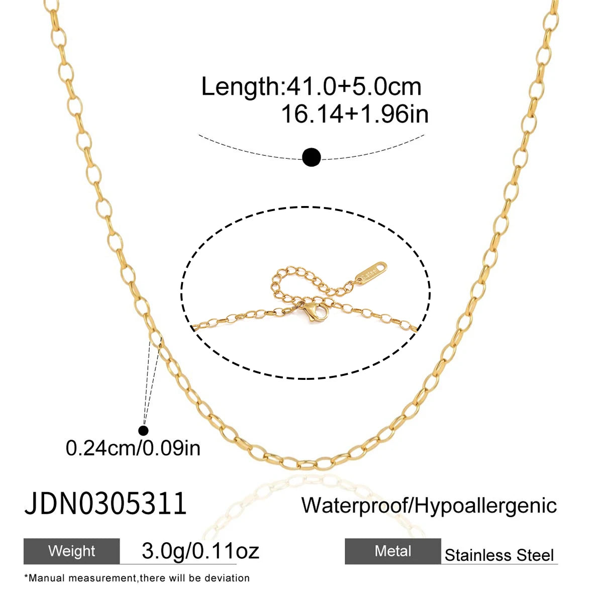 KIKA  Elegant Geometric Zircon Pendant Necklace Stainless Steel 316L