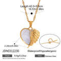 Kika Elegant White Shell Heart Wing Pendant Necklace
