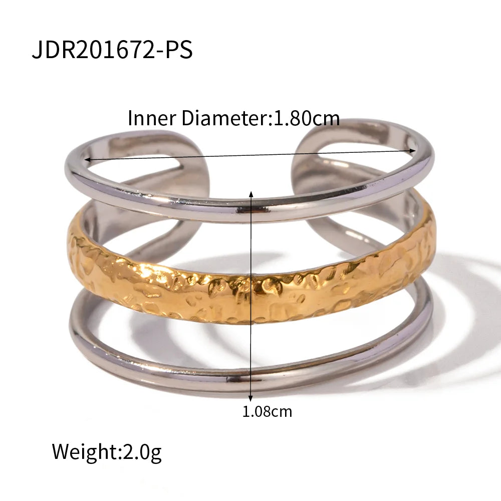 kika Mixed Metal Ring For Women Gold Color And Silver Color Two Tone Ring