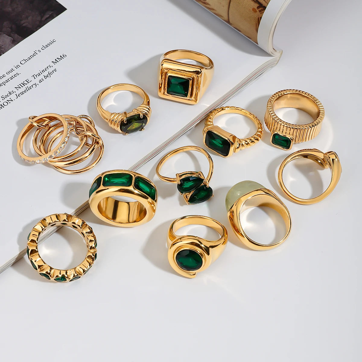 Kika Retro Green Zircon Ring