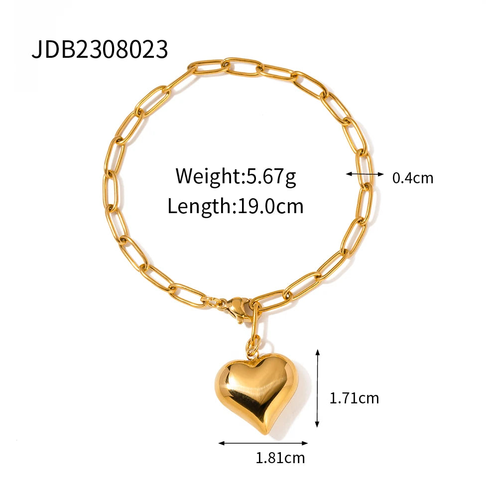 Kika Smooth Heart Pendant Chunky Choker Necklace