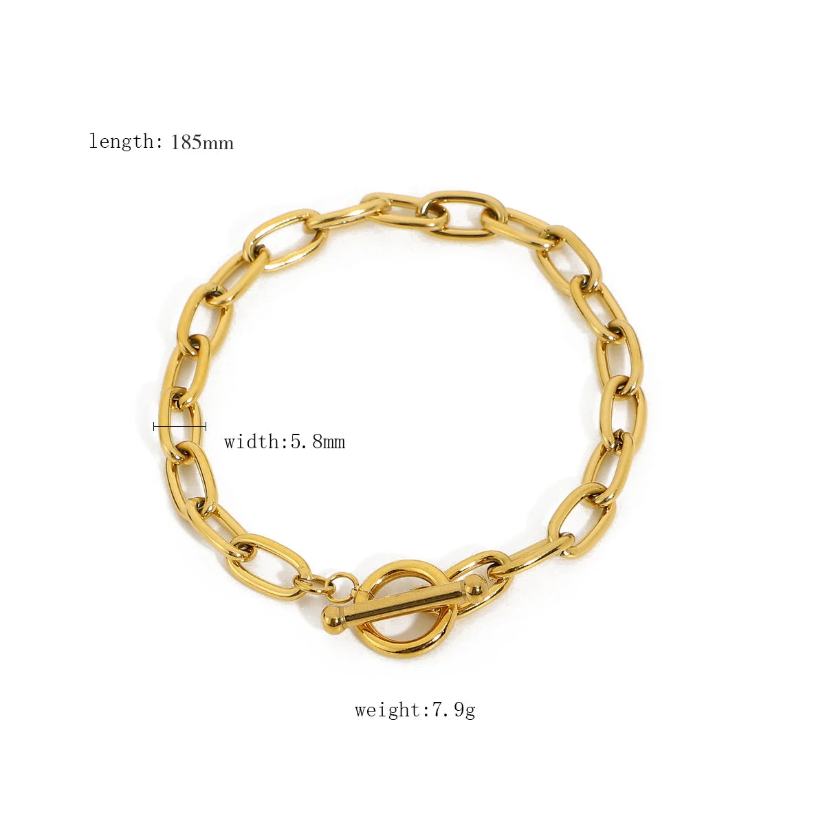Texture Large Earrings Zircon Bracelet Stacked Chain Adjustable
