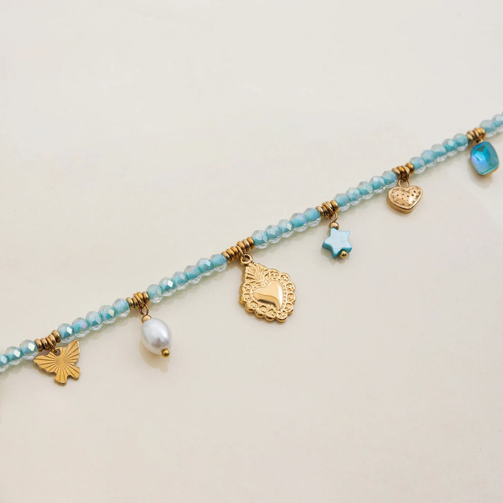 Kika Ocean Vacation StyleHeart shaped Butterfly  Necklace
