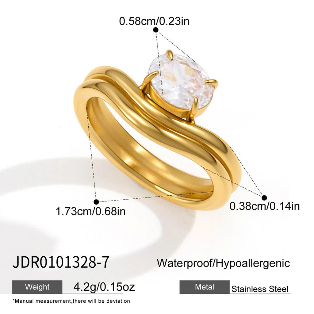 Kika Delicate Double Layered Wave Ring